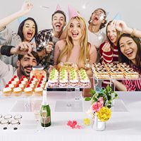 Présentoir à Cupcakes en Acrylique, 3 Pièces, Plateaux de Service Carrés Transparents pour Fête d'Anniversaire, Mariage, Baby Shower
