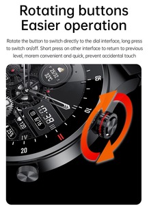 QW33 Smart <span class=keywords><strong>Watch</strong></span> da uomo Bluetooth chiamata ECG + PPG monitoraggio della salute Smartwatch ruotare il pulsante HD schermo per <span class=keywords><strong>Huawei</strong></span> Xiaomi Phone + box - Product Image 5