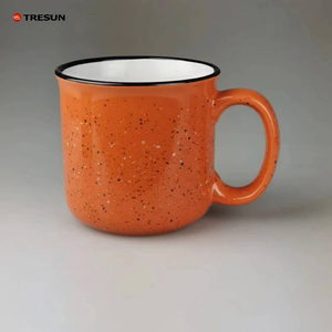 <b>Ceramic</b> Speckled Enamel Camping Mug 420ML Coffee Mug <b>Cup</b> Portable Vintage Tea <b>Cup</b> Campfire Camping <b>Cup</b> with Handle for Gift - Product Image 2