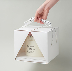Tùy Chỉnh Bánh Hộp Thiết Kế Mới Trắng Pet PVC Rõ Ràng Nắp Vòng Vuông Đám Cưới Sinh Nhật Bên Món Quà Cup Bánh Hộp - Product Image 1
