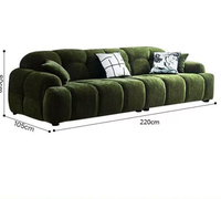 Canapé modulaire rectangulaire inclinable STG en velours chenille vert armée moderne, trois places, structure en bois massif pour villa et appartement