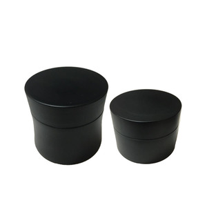 black plastic jars