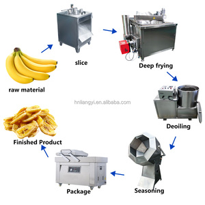 Chaîne de production de chips de <span class=keywords><strong>banane</strong></span> <span class=keywords><strong>plantain</strong></span> frites 100 <span class=keywords><strong>kg</strong></span>/h en acier inoxydable SUS304 avec épaisseur de découpe réglable - Product Image 4