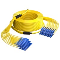 Customized 8 12 24 48 Fibers OS2 Single Mode LC SC FC LSH Indoor Tight Buffered Multi Fiber Breakout Cable CE ROHS CPR Cca B2ca