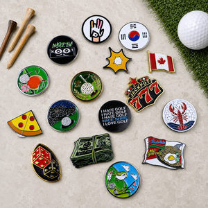 Marqueur de balle de golf et clip de chapeau en alliage de zinc magnétique avec logo personnalisé, design fourche de golf, portable pour usage extérieur, vente en gros - Product Image 1