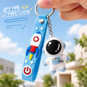 Porte-clés personnalisé en PVC souple 3D, porte-clés en caoutchouc silicone avec logo pour cadeaux promotionnels, breloques pour sacs d'enfants, imperméable, durable, marque Gaea - Product Image 1