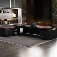 Bureaux personnalisés Meubles de PDG Table en bois de luxe en forme de L Mobilier Table de direction de bureau