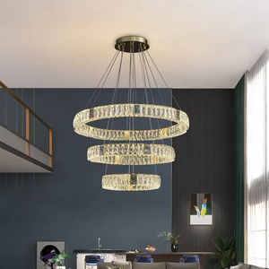 Zeal Lighting Contemporary Crystal Passage <b>Light</b> Creative Home <b>Office</b> Ring Chandelier Fashionable Home Decor - Product Image 5