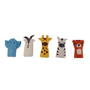 Marionnettes à doigts en PU, design mignon et personnalisé, animaux, visages colorés, jouets de marionnettes à main, ensemble de marionnettes à doigts en PU doux pour enfants - Product Image 1
