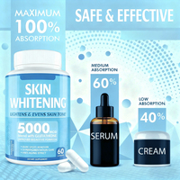 Capsules de collagène blanchissantes OEM, complément vitaminique pour adultes, non destiné aux nouveau-nés, 60 capsules/flacon, 2 capsules/jour