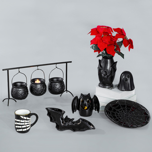 Cerámica Snow Village Halloween Bruja Araña Y Calabaza Brujería Haunt Lit House - Product Image 4
