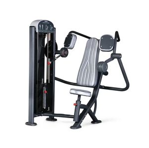 Equipo de gimnasio comercial con pila de pesas seleccionables para entrenamiento de espalda y pecho, con selección de carga por pasador, para pullover sentado y ejercicios de brazo. - Product Image 1