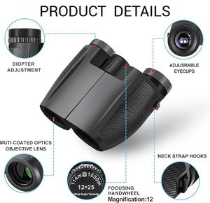 مناظير مجهر صغير قابل للطي عالي الطاقة وتلسكوب جيب للأطفال هدية منظار ثنائي العينين للتخييم والصيد تلسكوب سياحي - Product Image 2