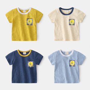 Wholesale Boys' Summer Printed Cotton Breathable <b>Short</b> Sleeve T-shirt From China Supplier - Product Image 3