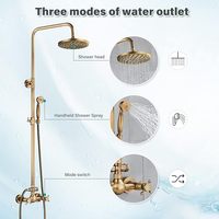 Robinetterie de douche vintage, robinets de baignoire de style ancien, robinets de baignoire en laiton antique