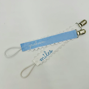Neugeborenen-Monogramm-Schnullerclips aus Polyester mit Ripsband für Mädchen und Jungen, Geschenke zur Babyparty und Geburtstag - Product Image 5