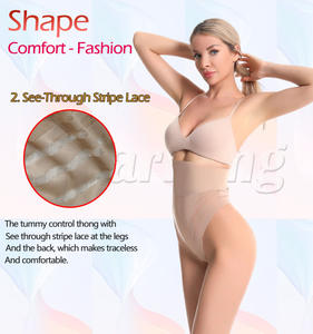 גוף מותניים גבוהה ללבוש תחתונים פיסול פיסולי גב רזה בגד גוף נשים פסים רשת פלוס גודל - Product Image 3