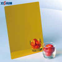 Feuille de miroir acrylique or Flexible de coupe multifonctionnelle 4*8 doré 1mm 2mm 3mm vente en gros