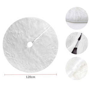 Faux <strong>Fur</strong> Snowy White Christmas Tree <strong>Skirt</strong> for Christmas Decorations - Product Image 5