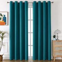 Cortinas Térmicas Aislantes de Terciopelo Verde Oscuro, 84 Pulgadas, 2 Paneles, con Bolsillo para Barra, Estilo Americano, Bloqueo Total de Luz, 100%