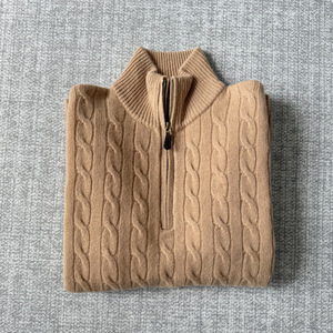 Suéter de punto trenzado de lana y cachemira de alta calidad con media cremallera, para hombre y mujer, invierno, con bordado 1:1 de potro, escanea el código. - Product Image 3