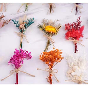 Bouquet de fleurs séchées miniatures fourni par l'usine, petites fleurs décoratives, queues de lapin, feuilles d'eucalyptus, bouquet de fleurs séchées - Product Image 3
