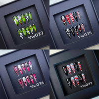 Fabrieksdirecte verkoop Europese Punk Cool 10 stuks 3D Stiletto Spicy Girl draagbare opzetnagels handgemaakt
