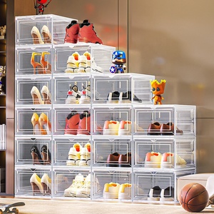 Caja de almacenamiento para zapatos Zapatero Organizador de almacenamiento Caja de zapatos magnética gigante de plástico transparente - Product Image 1