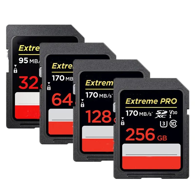 Preço de fábrica por atacado 128g SD Extreme PRO SDXC UHS-I Card - C10, U3, V30, 4K UHD, cartão SD para câmera