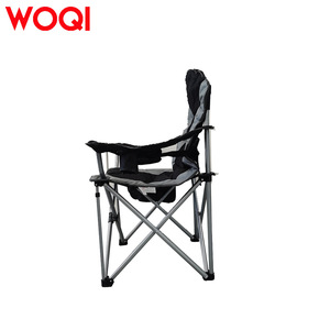 Silla de pesca plegable portátil Woqi negra 56x56x108cm con reposabrazos y portavasos para uso en exteriores y playa - Product Image 2