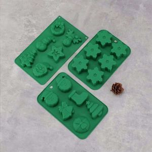 Moule de cuisson en silicone antiadhésif de qualité alimentaire, série Noël, pour DIY Père Noël, Bonhomme de neige, Homme en pain d'épices, outils de pâtisserie de Noël - Product Image 3