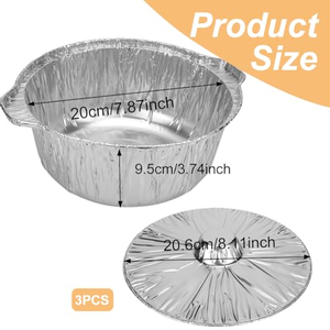 Barquettes rondes jetables écologiques en aluminium de qualité alimentaire avec couvercle, boîte en aluminium pour riz, casseroles et pot rond en aluminium - Product Image 3