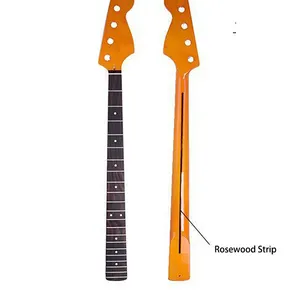 Yasen Factory price 21 fret maple 4 string electric bass guitar neck with rosewood fingerboard