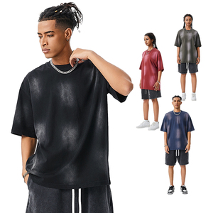 High Quality Heavyweight Cotton Custom T-Shirt Men Vintage High Street Oversized Washed Blank T Shirt Digital Print <b>Tshirt</b> - Product Image 3