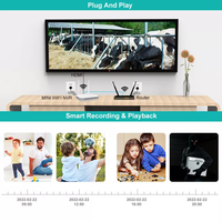TZ055 ICSee App NVR Kits 4CH WiFi PTZ Security Camera System Full Color Night Vision Two-way Audio