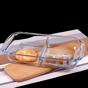 Teglia da Forno Rettangolare in Vetro Borosilicato ad Alta Resistenza al Calore con Manici e Scomparti, 2.2L, per Cucina Domestica - Product Image 4