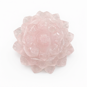 Hermosa talla de flor de zinnia en cuarzo rosa, tallada a mano - tallas de cristal/gemas - 2.8 pulgadas y 100 g (0.22 lb) - UNA PIEZA - Product Image 2