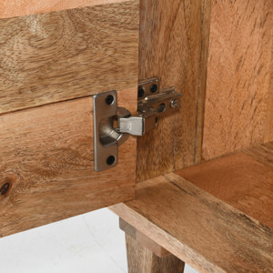 Comodino in legno naturale con cassetto e anta per camera da letto o soggiorno - Product Image 2