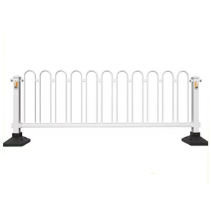 Barrière de sécurité routière en acier avec bandes bleues, revêtement en poudre, pour isolation des trottoirs, usage municipal - Product Image 6