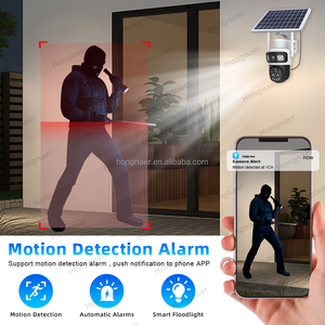 Hongnaer 12MP 6K 2ビデオワイヤレスソーラーパネル電源IPカメラV380 Pro屋外3レンズ10XズームWiFiセキュリティソーラーCCTVカメラ - Product Image 4