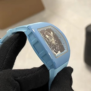 Montre Homme Automatique Mécanique Squelettée de Luxe Bleu Cobalt Majestueux, Bracelet Blanc, Étanche, Lumineuse, Tendance Affaires 2026 - Product Image 3