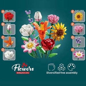 DIY Artificial Flower Bouquet Building Blocks Toy Creative Eternal Bouquet <strong>Bricks</strong> Building Kits for Home Decoration Collection - Product Image 2