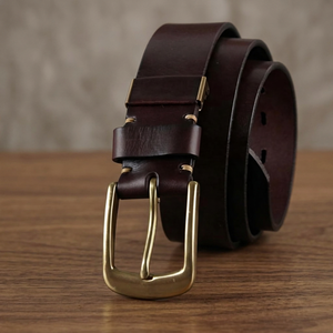 Cinturones de Cuero Genuino BS INTERNATIONAL con Hebilla de Acero, 3.8 CM de Ancho, Estilo Vintage, Ecológicos, Resistentes al Agua, Duraderos y Sólidos - Product Image 1