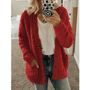 Casual Casaco de camisola das mulheres com dois bolsos Multi-Color Patchwork <span class=keywords><strong>Jacket</strong></span> Inverno Boutique Moda Roupas para senhoras - Product Image 5