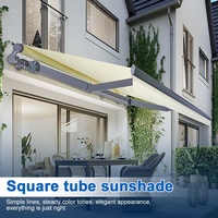 Auvent rétractable de luxe SUNTO pour restaurant extérieur avec télécommande, bras pliable et éclairage LED