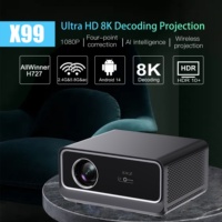Proyector de Películas LCD 4K Portátil Inalámbrico para Interiores y Exteriores, Totalmente Sellado, con Enfoque Automático, Android 14.0, WiFi 5G, Full HD Nativo 1080P, BT