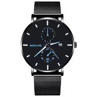 Montre-bracelet en acier inoxydable NYY, bracelet en maille ultra-fin, montre pour homme, luxe, mode, décontractée, simple, montre à quartz, logo