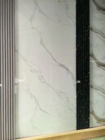 Panneaux muraux insonorisants WYC modernes en PVC brillant, imperméables et résistants aux UV, effet marbre, 4x8 (1220*2800/1220*2440 mm) pour salle de bain, hôpital ou salle de sport