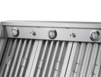 Hotte aspirante professionnelle certifiée ETL, grande, en acier inoxydable, avec cheminée, pour cuisine extérieure, électrique, avec éclairage LED, haute performance