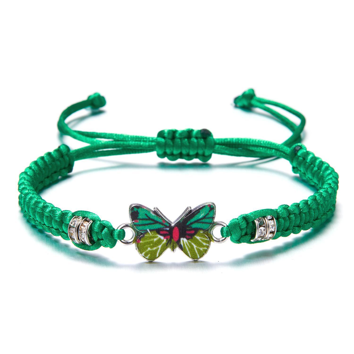 2 Bracciali Dell'Amicizia Con Farfalla – Regolabili In Lega Di Zinco E Poliestere, Per Migliore Amica E Coppie - 2